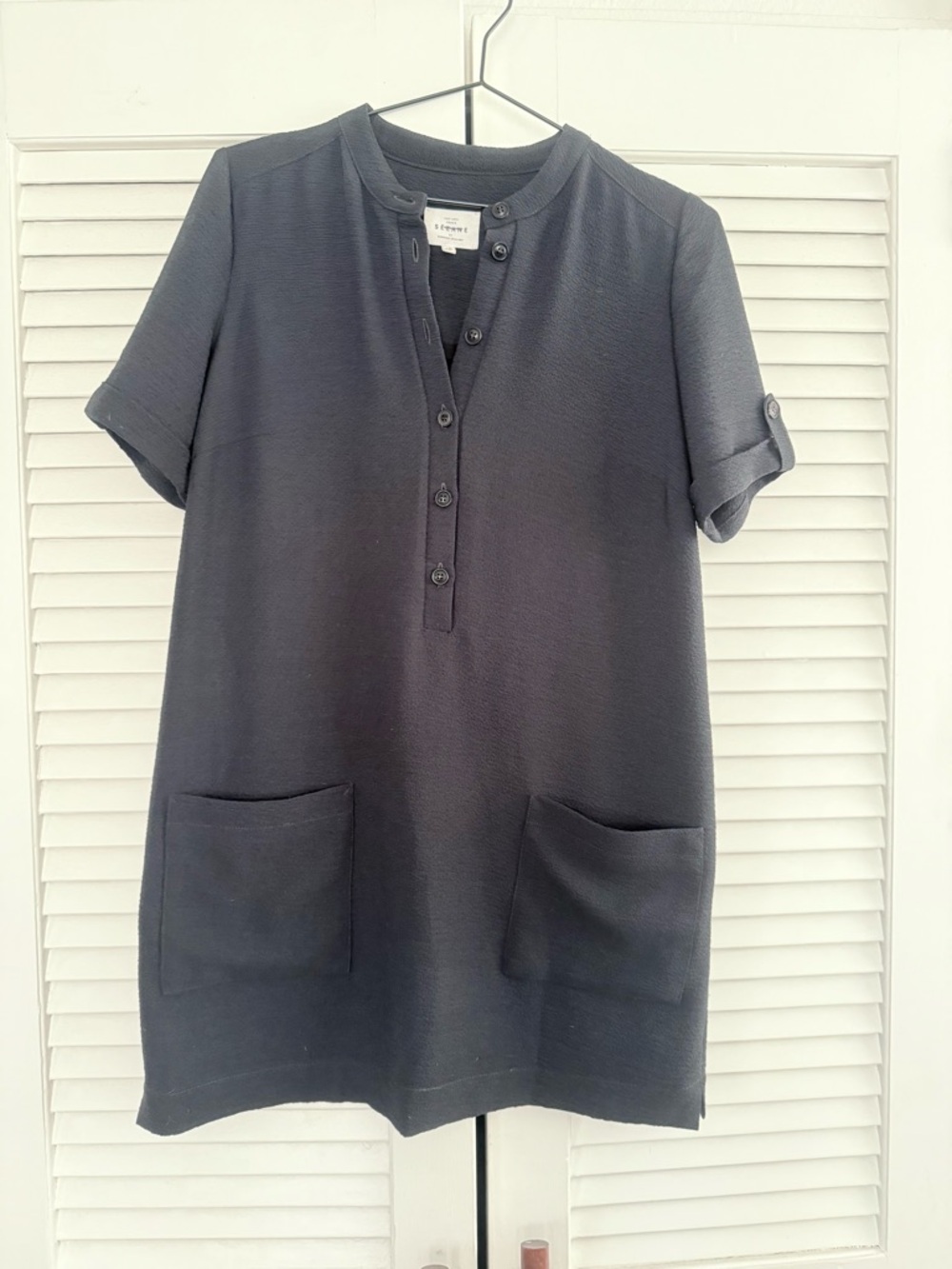 Sezane T Shirt Dress Black Sz 36